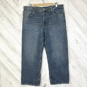 Zara Jeans Womens Size US 12 Wide Leg Blue Denim Medium Wash Baggy 90s